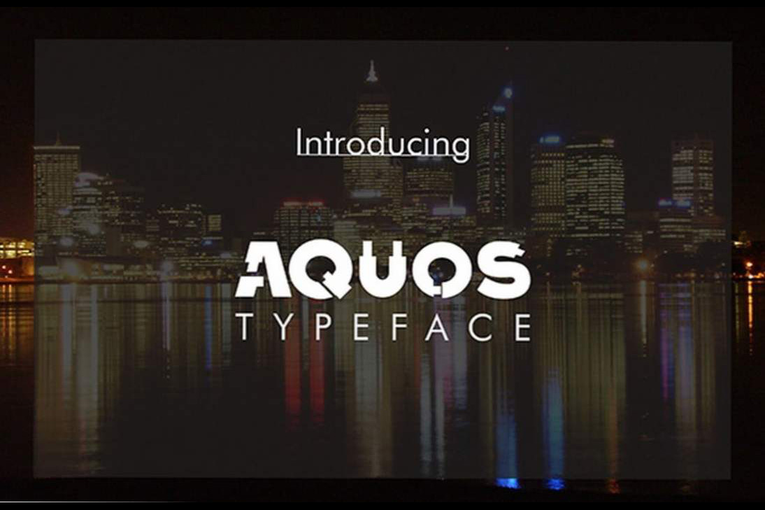 Aquos font stencil