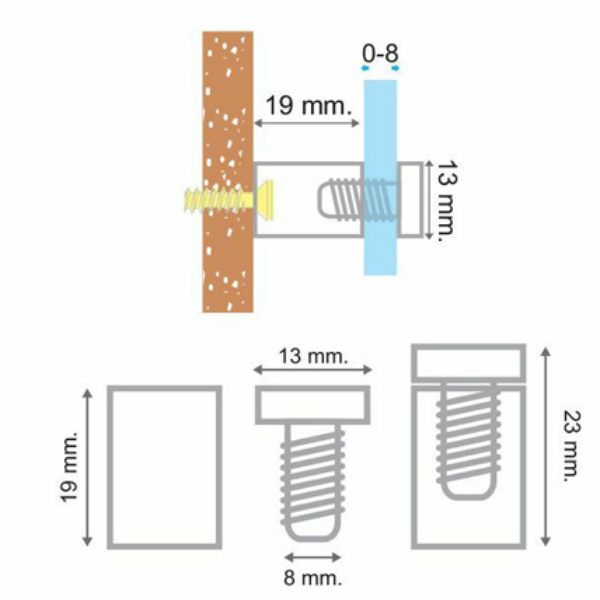 Distanziali a vite trasparenti per targhe - immagine 2