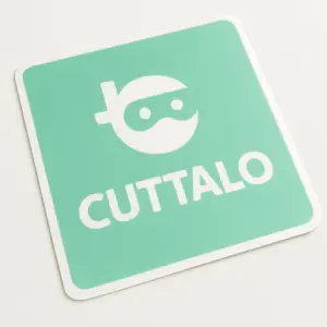 Stencil adesivo riposizionabile logo Cuttalo in vinile turchese