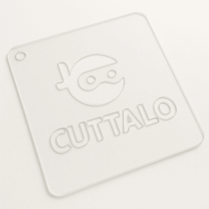 Stencil flessibile trasparente logo Cuttalo per superfici curve